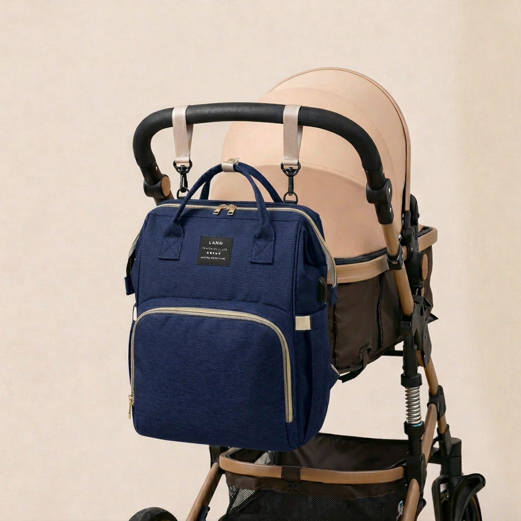 Sac à dos à langer dépliable KitKangaroo - Bleu Marine