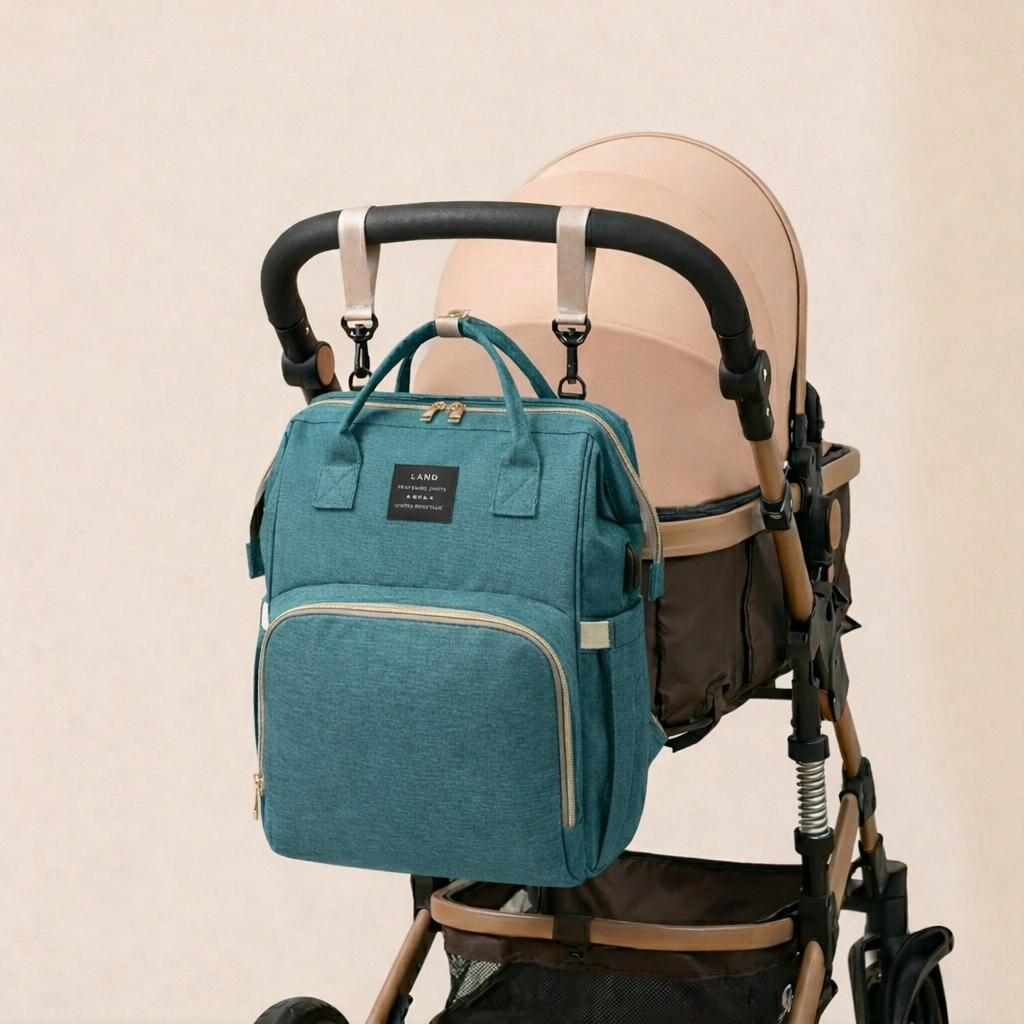 Sac à dos à langer dépliable KitKangaroo - Turquoise