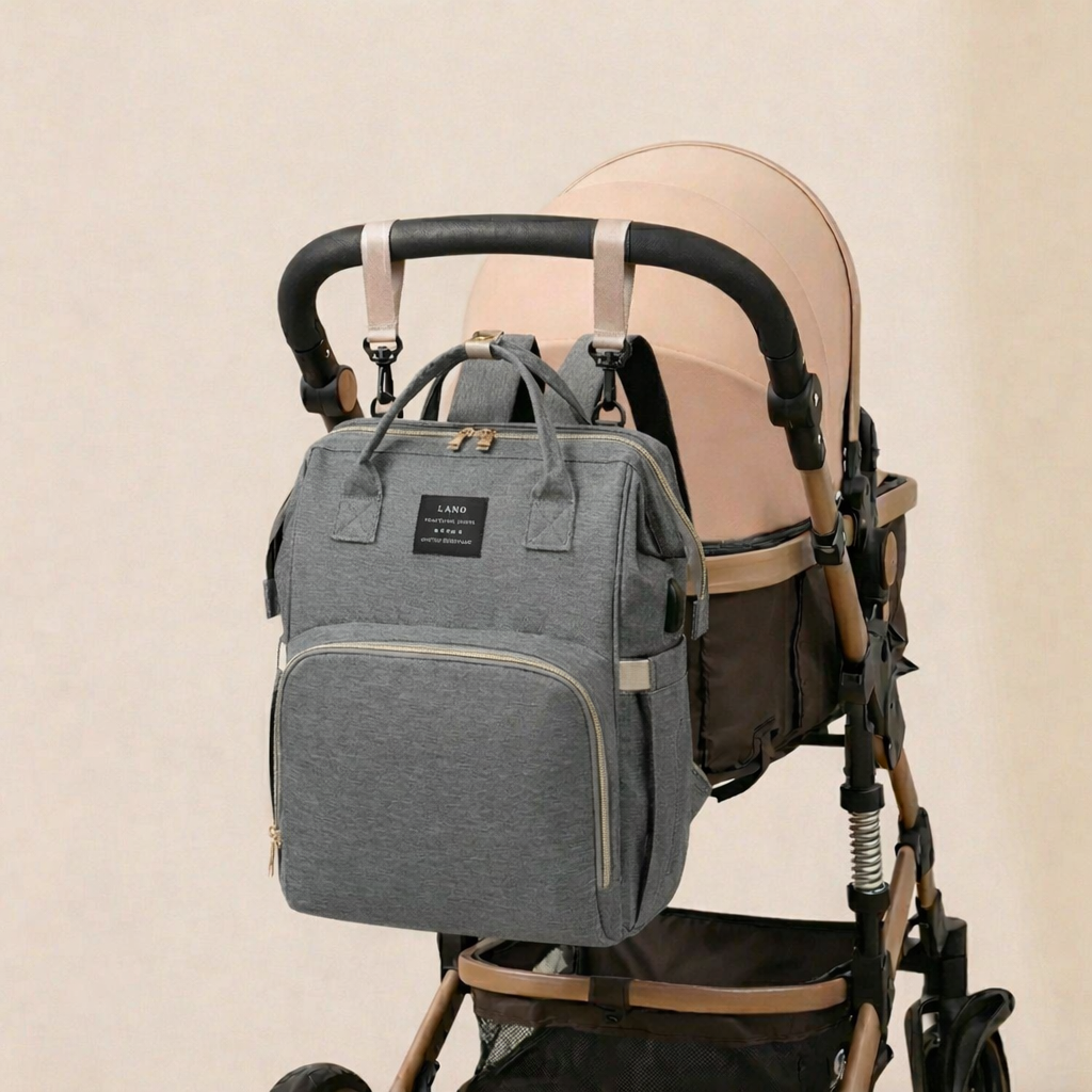 Sac à dos à langer dépliable KitKangaroo - Gris