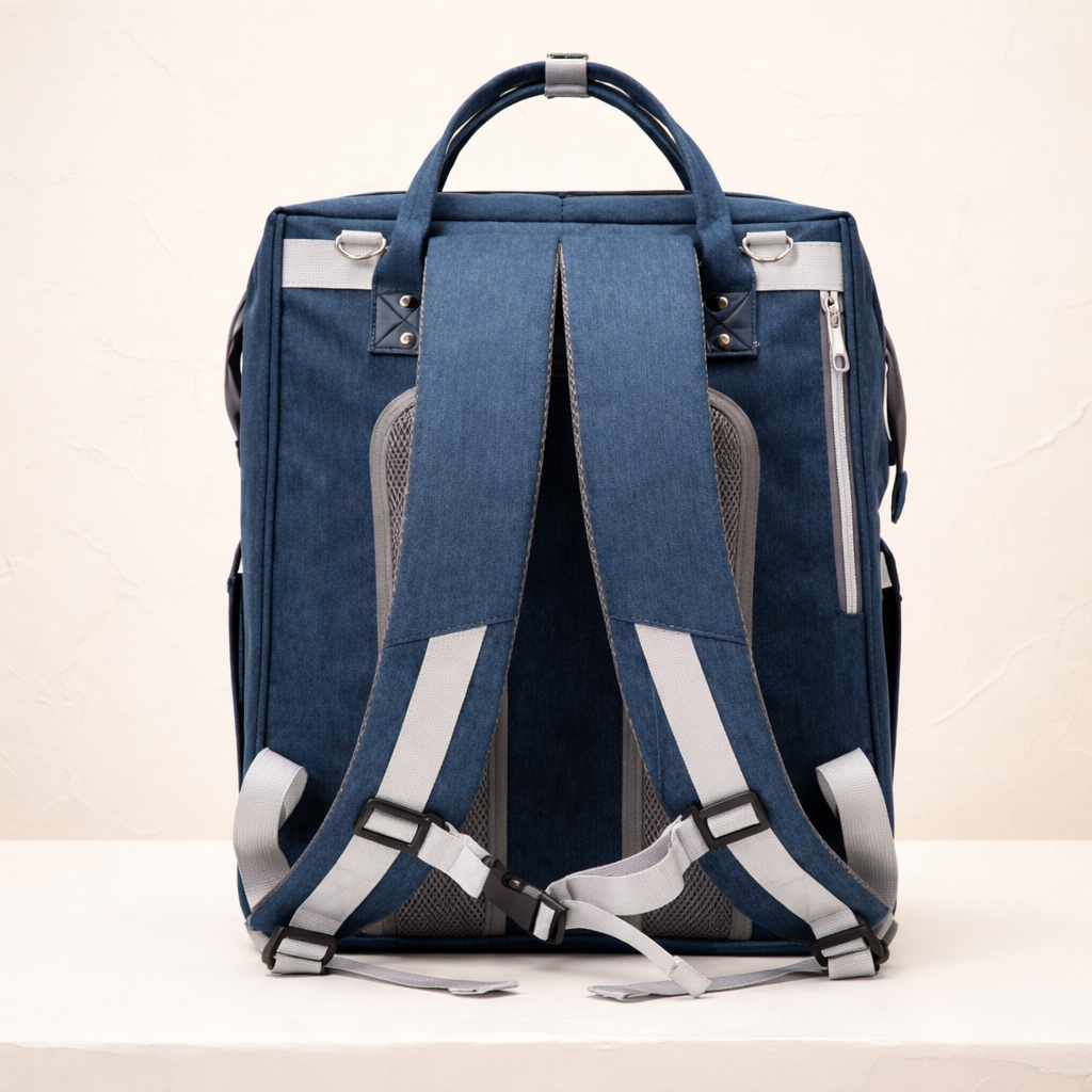 Sac à dos à langer dépliable KitKangaroo - Bleu Marine