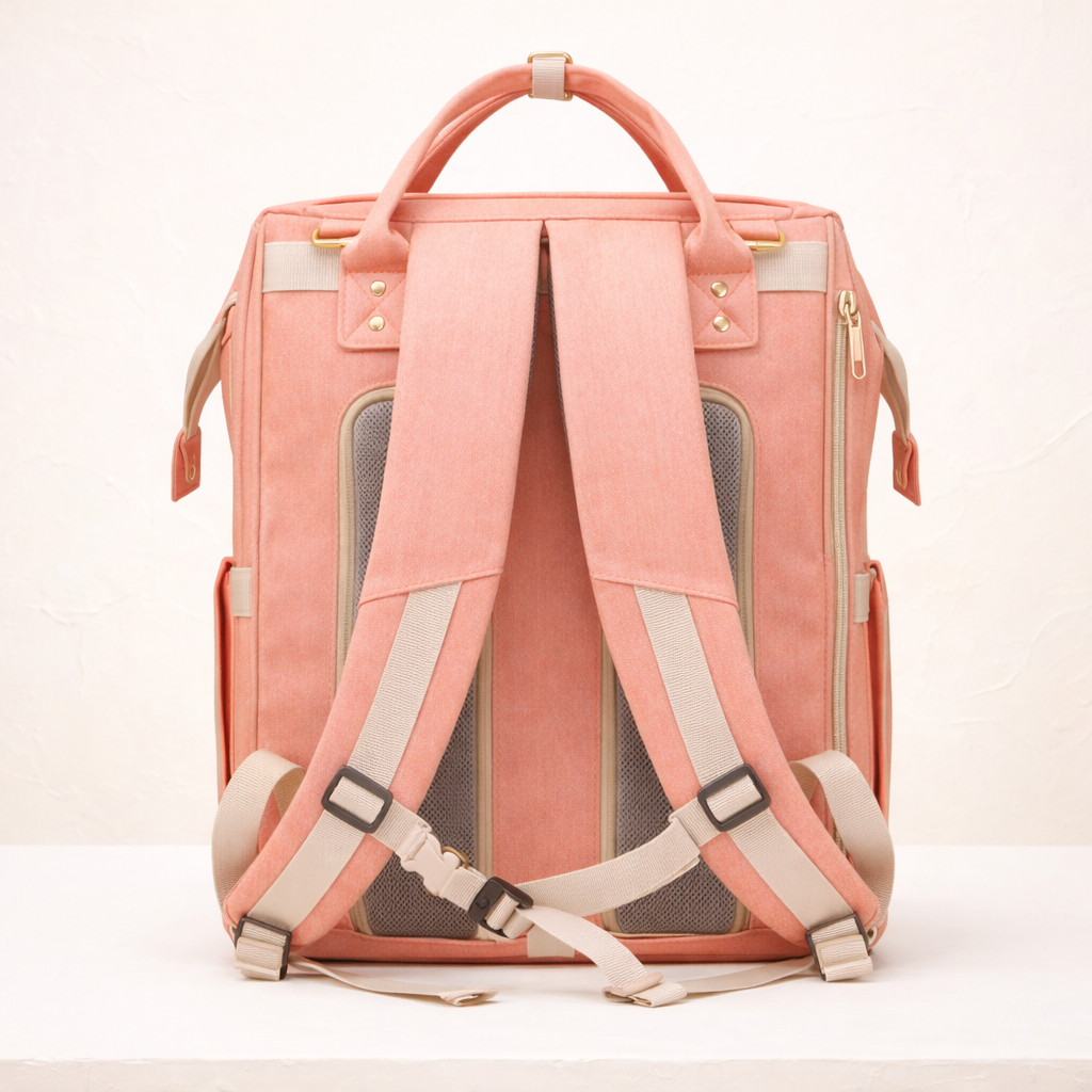 Sac à dos à langer dépliable KitKangaroo - Rose