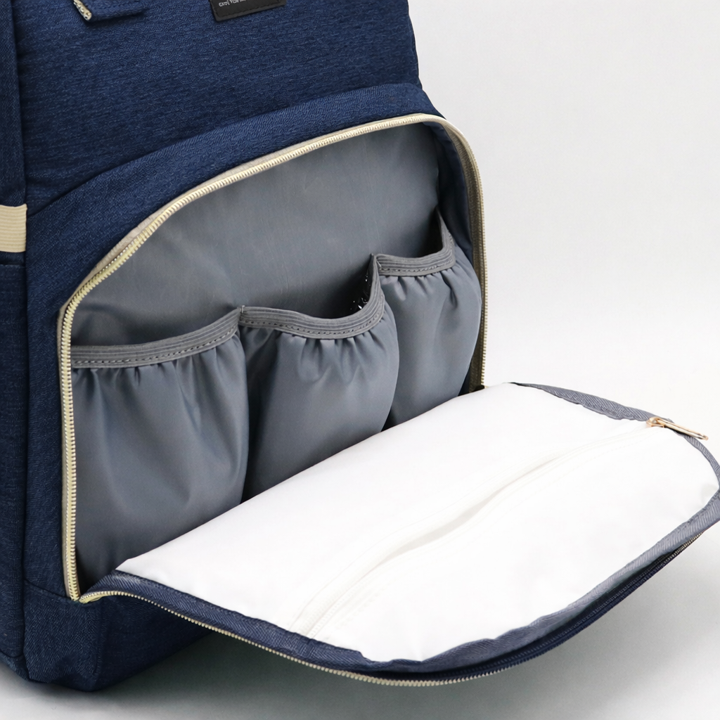 Sac à dos à langer dépliable KitKangaroo - Bleu Marine