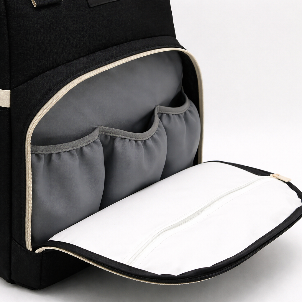 Sac à dos à langer dépliable KitKangaroo - Noir