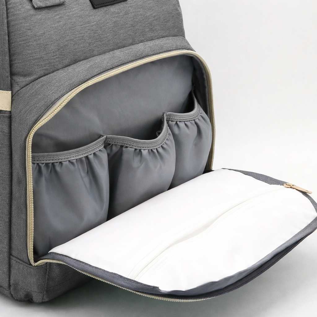 Sac à dos à langer dépliable KitKangaroo - Gris