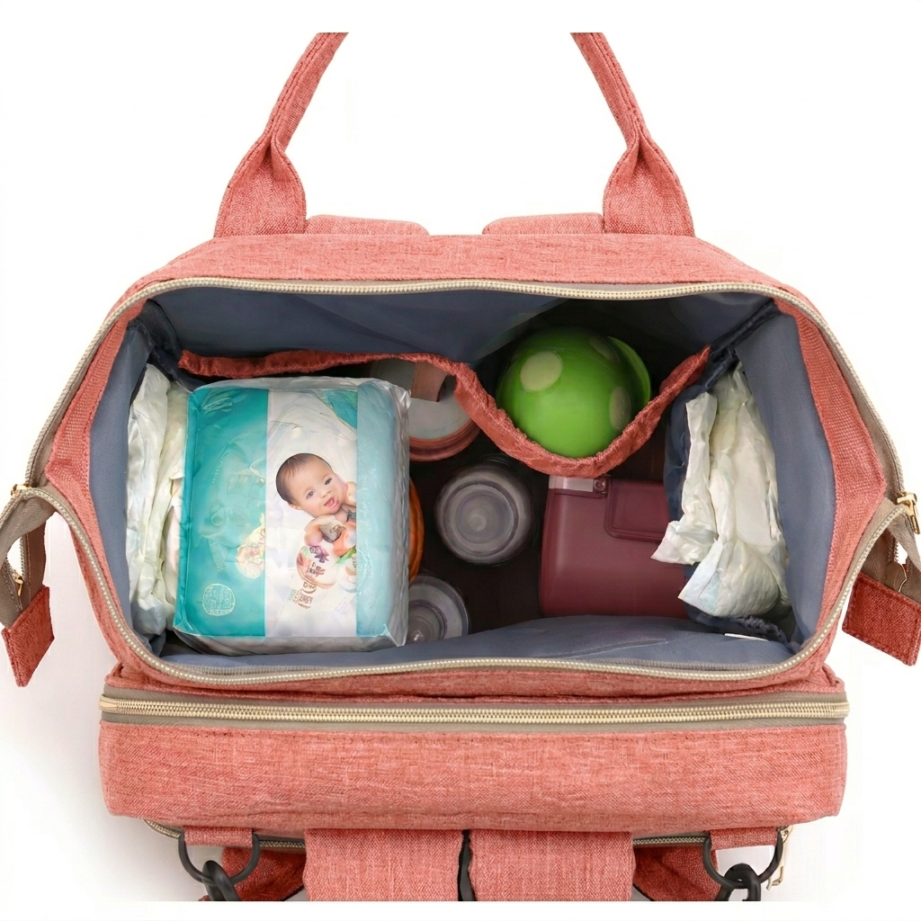 Sac à dos à langer dépliable KitKangaroo - Rose