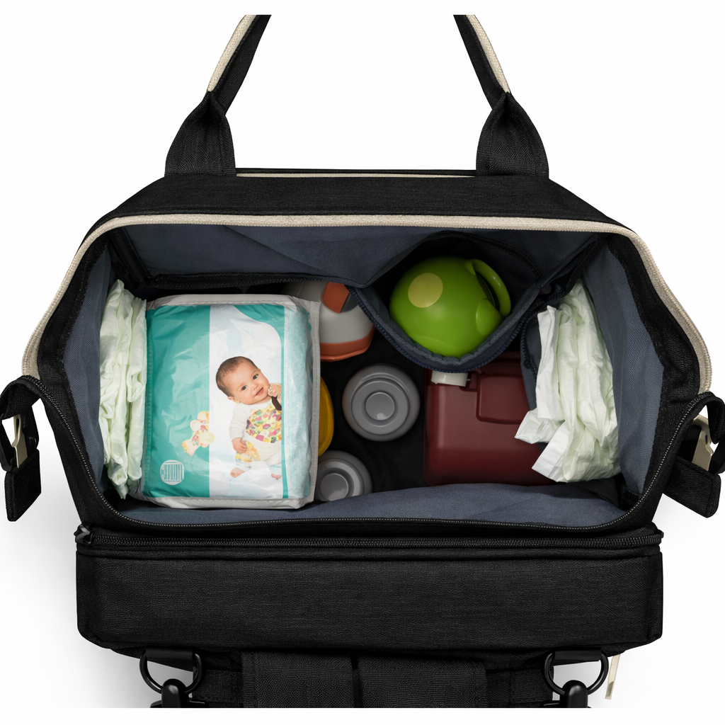 Sac à dos à langer dépliable KitKangaroo - Noir