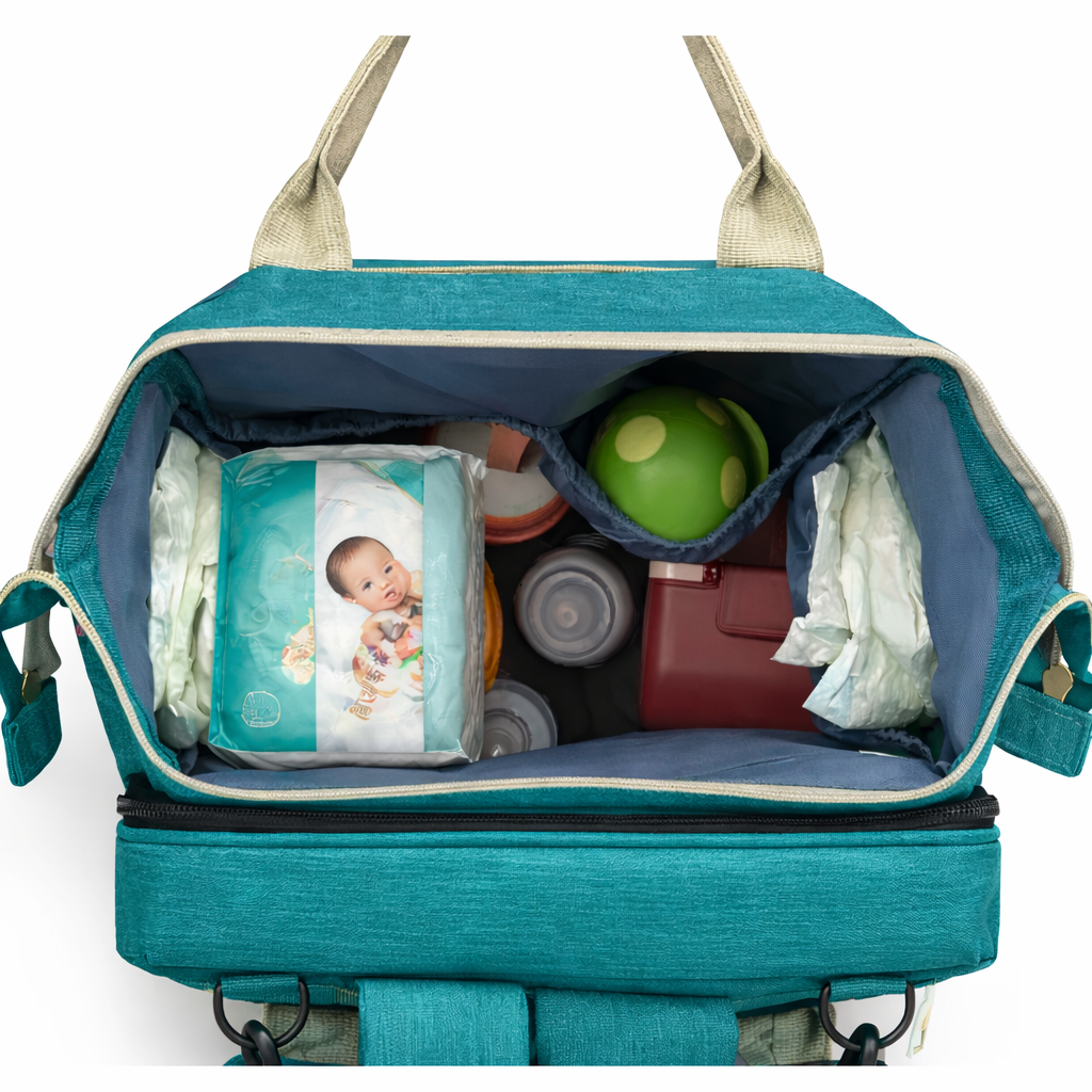 Sac à dos à langer dépliable KitKangaroo - Turquoise